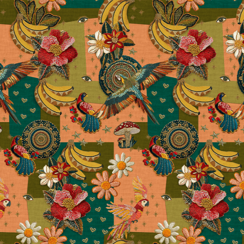 Sarja Impermeavel 3D Aves Tropicais 9100E15270