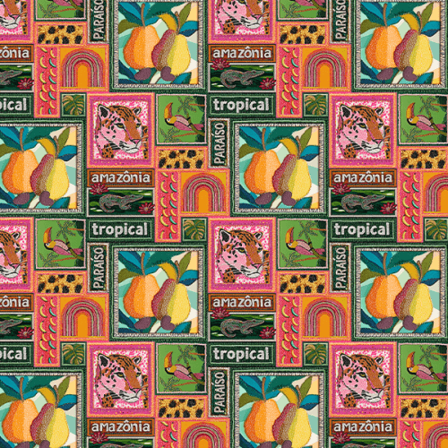 Sarja Impermeavel Estampada 3D Amazônia Tropical 9100E15182