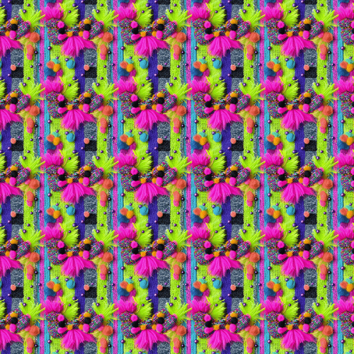 Sarja Impermeavel Estampada 3D Brilho e Pompons 9100E15081