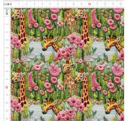 Sarja Impermeável Estampada 3D Girafas Floral 9100e10628
