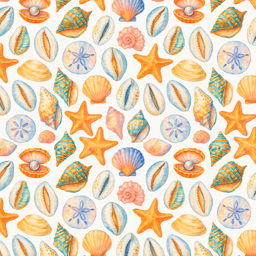 Sarja Impermeável Estampada Conchas Estrela do Mar 9100E16149