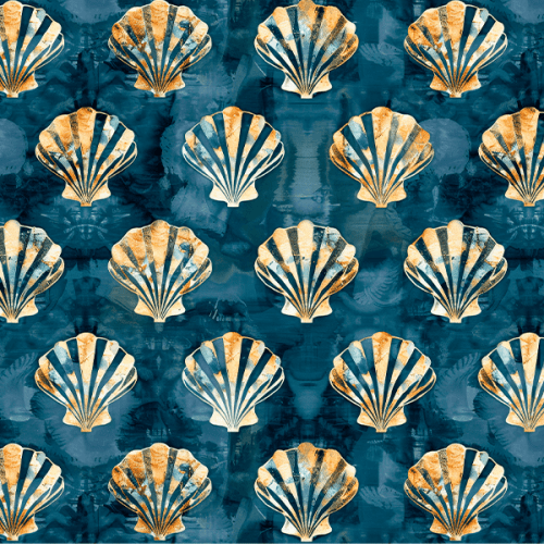 Sarja Impermeável Estampada Conchas Marinhas 9100e16132