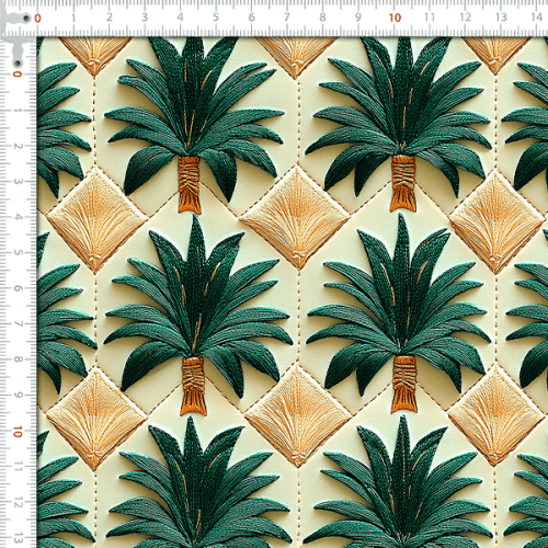 Sarja Impermeável Estampada Coqueiros Mediterrâneo 9100e15930