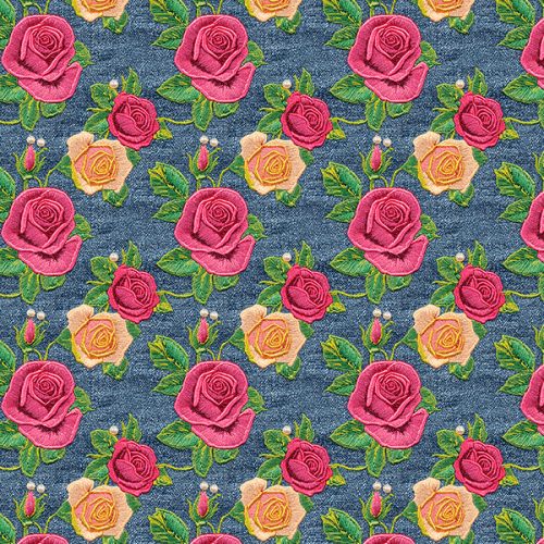 Sarja Impermeável Estampada Efeito 3D Botões de Rosas 9100e15932