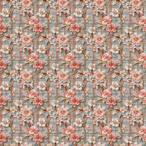Sarja Impermeável Estampada Efeito 3D Fio de Flores Bordadas 9100e145240
