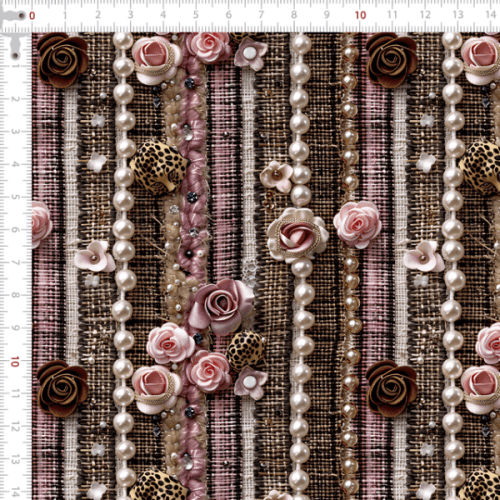 Sarja Impermeável Estampada Efeito 3D Glamour Bordado  9100e15239