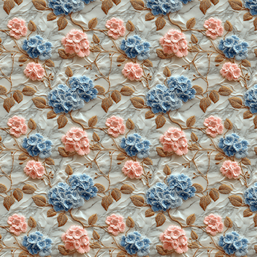 Sarja Impermeável Estampada Efeito 3D Hortênsias Elegantes 9100e15931