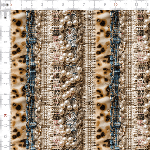 Sarja Impermeável Estampada Efeito 3D Pérola Selvagem 9100e15235