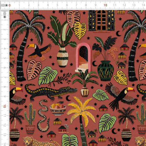 Sarja Impermeável Estampada Efeito 3D Trama Amazônica 9100e15245