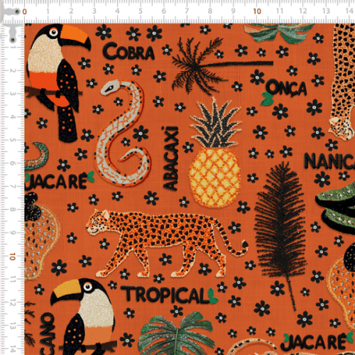 Sarja Impermeável Estampada Efeito 3D Tropical Brasil 9100e15249