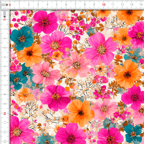 Sarja Impermeável Estampada Flores Tropicais 9100e16137
