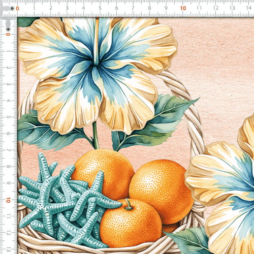 Sarja Impermeável Estampada Jogo Americano Conchas Artesanato 9100E15947