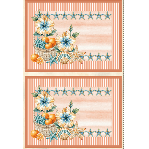 Sarja Impermeável Estampada Jogo Americano Conchas Artesanato 9100E15947