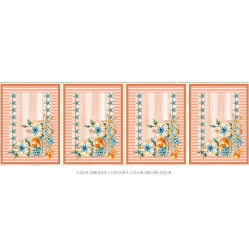 Sarja Impermeável Estampada Jogo Americano Conchas Artesanato 9100E15947