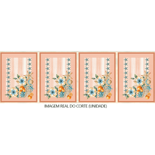 Sarja Impermeável Estampada Jogo Americano Conchas Artesanato 9100E15947