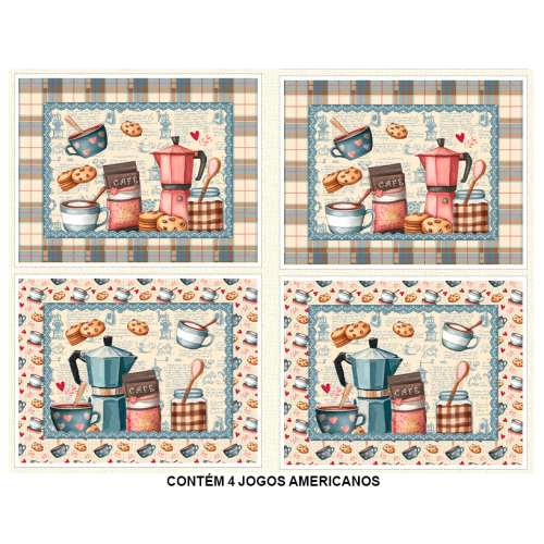 Sarja Impermeável Estampada Jogo Americano Quitandas e Quitutes  9100e16124