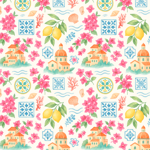 Sarja Impermeável Estampada Limão Flores Vilarejo 9100E16148