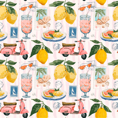 Sarja Impermeável Estampada Limão Siciliano Retrô 9100E16141
