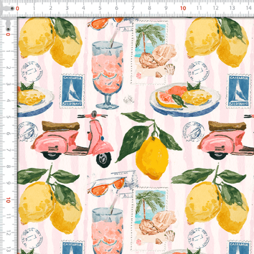 Sarja Impermeável Estampada Limão Mediterrâneo Dolce Vita 9100E16141