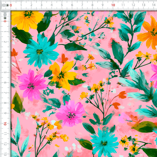 Sarja Impermeável Estampada Pintura de Flores 9100e16139