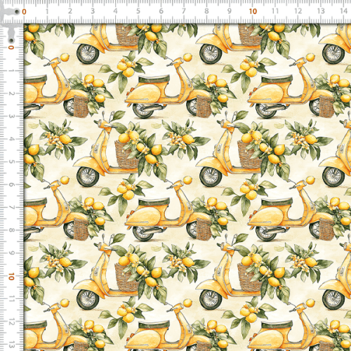 Sarja Impermeável Estampada Vespa Limão Toscana Aquarela 9100E16152