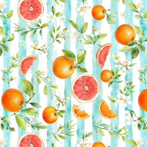 Tecido Sarja Impermeável Estampada Cítricos Listrado Turquesa 9100e17098 Tecido Sarja Impermeável Estampada Cítricos Listrado Turquesa 9100e17098