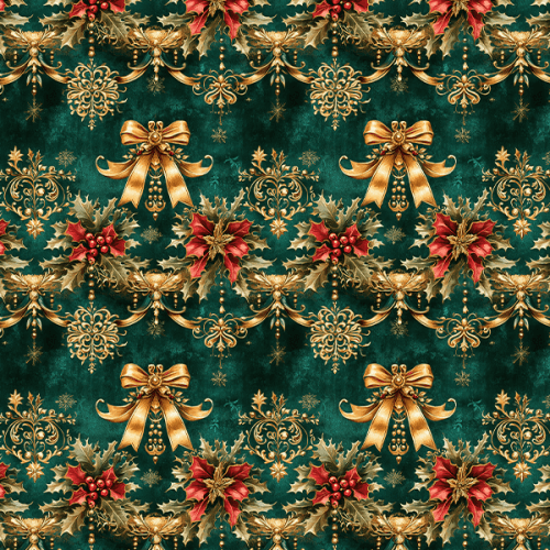 Tecido Sarja Impermeável Estampada Elegância de Natal 9101E14940