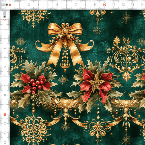 Tecido Sarja Impermeável Estampada Elegância de Natal 9101E14940