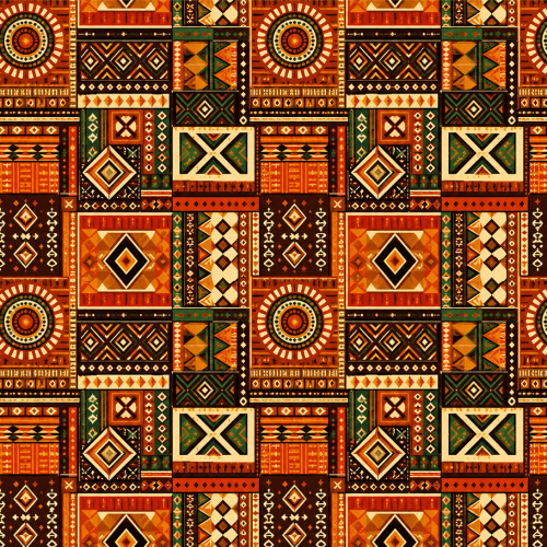Tecido Sarja Impermeável Estampada Étnico Geométrico Terracota 9100e17228