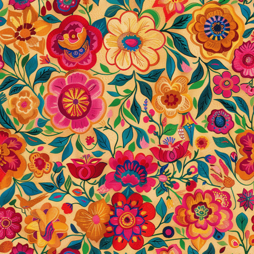 Tecido Sarja Impermeável Estampada Floral Boho Colorido 9100e17109 Tecido Sarja Impermeável Estampada Floral Boho Colorido 9100e17109
