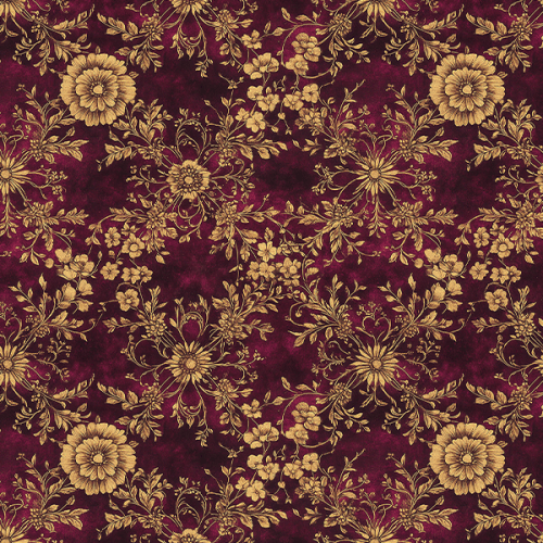 Tecido Sarja Impermeável Estampada Floral Dourado Clássico 9101E14942