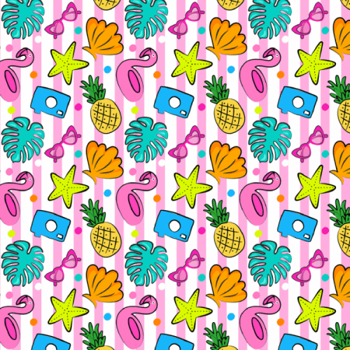 Tecido Sarja Impermeável Estampada Praia Cute 9100e16708