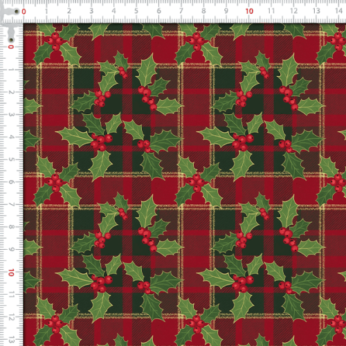 Tecido Sarja Impermeável Estampada Xadrez Natal Tradicional 9101E14945