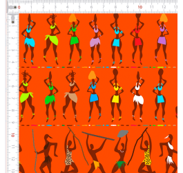 Retalho Tecido Tricoline Digital Africanos Multicoloridos (0,50x1,50 mts) RET9100e7171