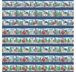Retalho Tecido Tricoline Digital Barrado Vale do Papai Noel (0,50x1,50 mts) RET9100e9712