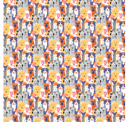 Retalho Tecido Tricoline Digital Dog Wallpaper (1,00x1,50 mts) 1RET9100e9642
