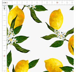 Retalho Tecido Tricoline Digital Limões Siciliano e Flores (1,00x1,50 mts) 1RET9100e7191
