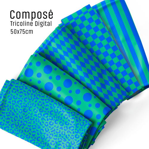 Composê Coleção Prisma Azul e Verde (0,50x0,75cm)