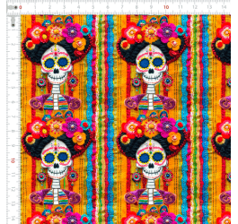 Tecido Tricoline Digital 3D Alegría de los Muertos 9100E12512