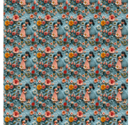Tecido Tricoline Digital 3D Baile das Flores 9100E12504