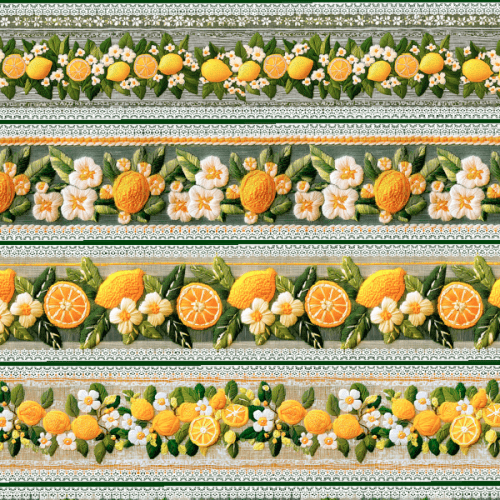 Tecido Tricoline Digital 3D Barrado Primavera Siciliana ( 0,55 x 1,50 mts ) 9100E15016