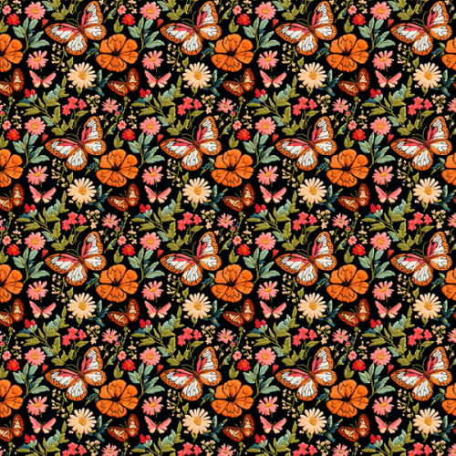 Tecido Tricoline Digital 3D Borboletas ao Jardim  9100E13159