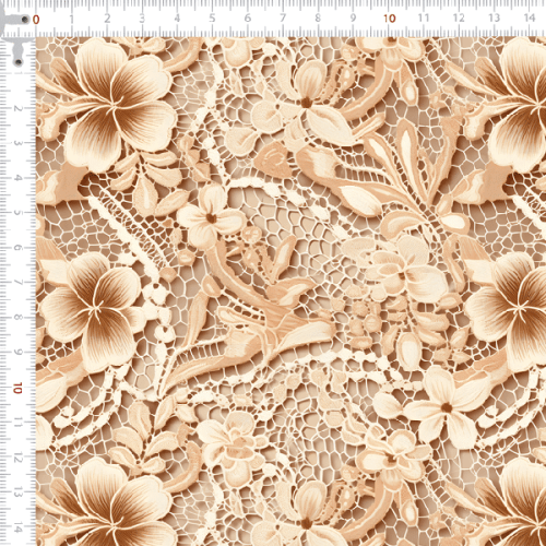 Tecido Tricoline Digital 3D Flor de Renda 9100E13173