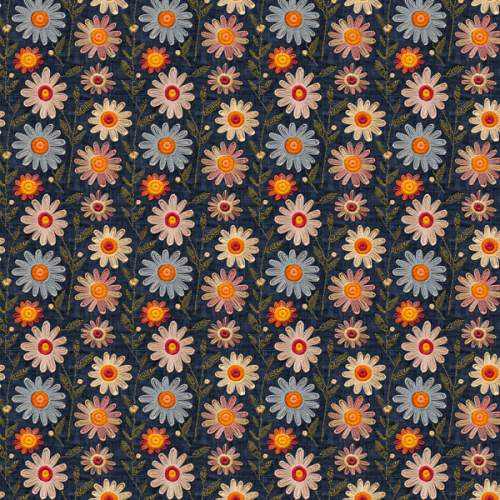 Tecido Tricoline Digital 3D Jeans Florido 9100E13158