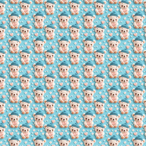 Tecido Tricoline Digital 3D Meu Ursinho Azul 9100E13171