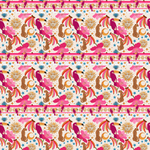 Tecido Tricoline Digital 3D Sol & Fauna Tropical 9100E15037