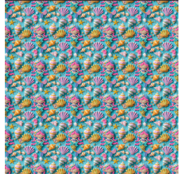 Tecido Tricoline Digital 3D Tesouro da Sereia 9100E12500