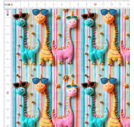 Tecido Tricoline Digital 3D Verão Jurássico 9100e12640