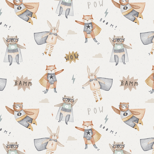 Tecido Tricoline DIgital Animais Super Heróis 9100E16052