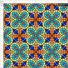 Tecido Tricoline Digital Azulejo Mosaico Floral 9100e2772